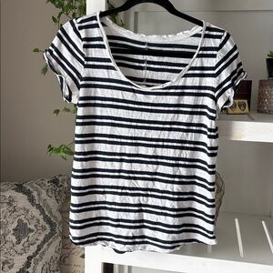 Malibu Navy and White Striped Short Sleeve Malibu Tee